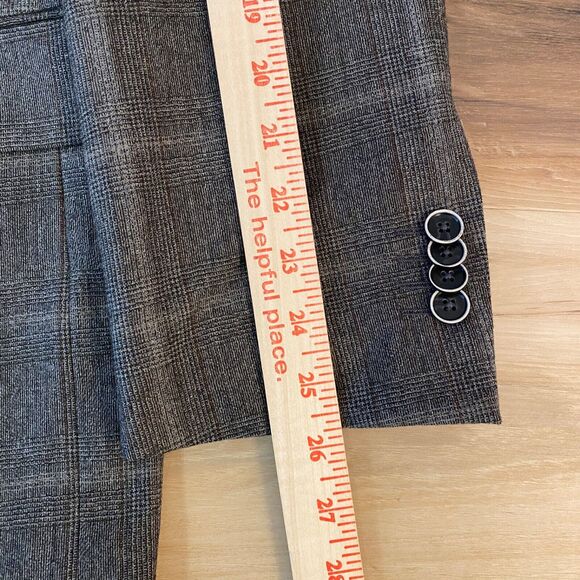 Joseph Abboud Blazer Men 42L Wool Gray Glen Plaid 2 Button Jacket - Picture 11 of 15